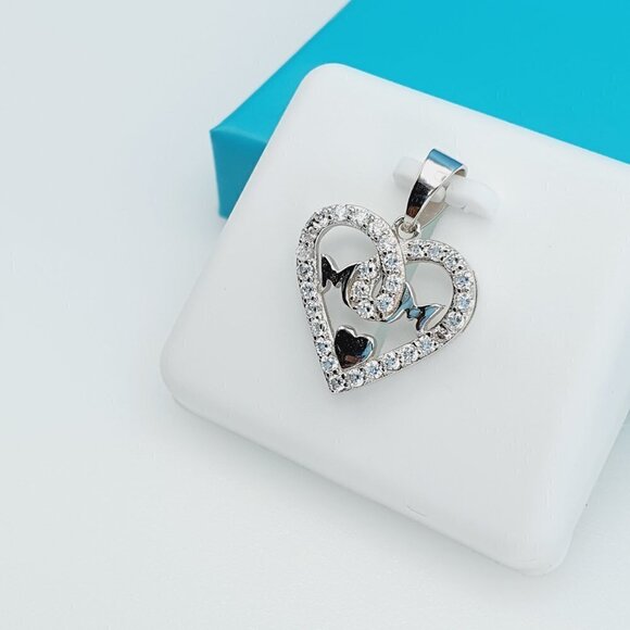 "925 Sterling Silver CZ Beautiful Mom Pendant for Women, 1USPAR4087 - Picture 11 of 11